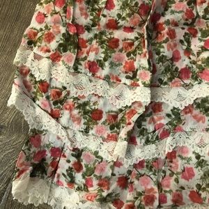 Floral Linen Mini Skirt